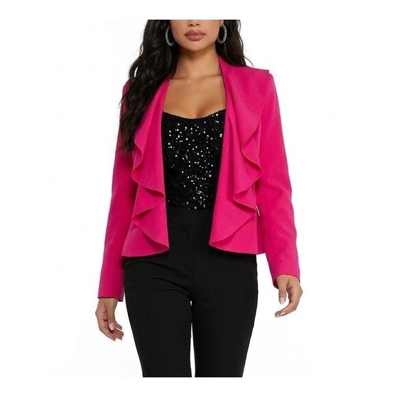 INC International Concepts Jackets & Blazers - Inc International Concepts Draped Pink Small Women’s Jacket Blazer Zip Closure